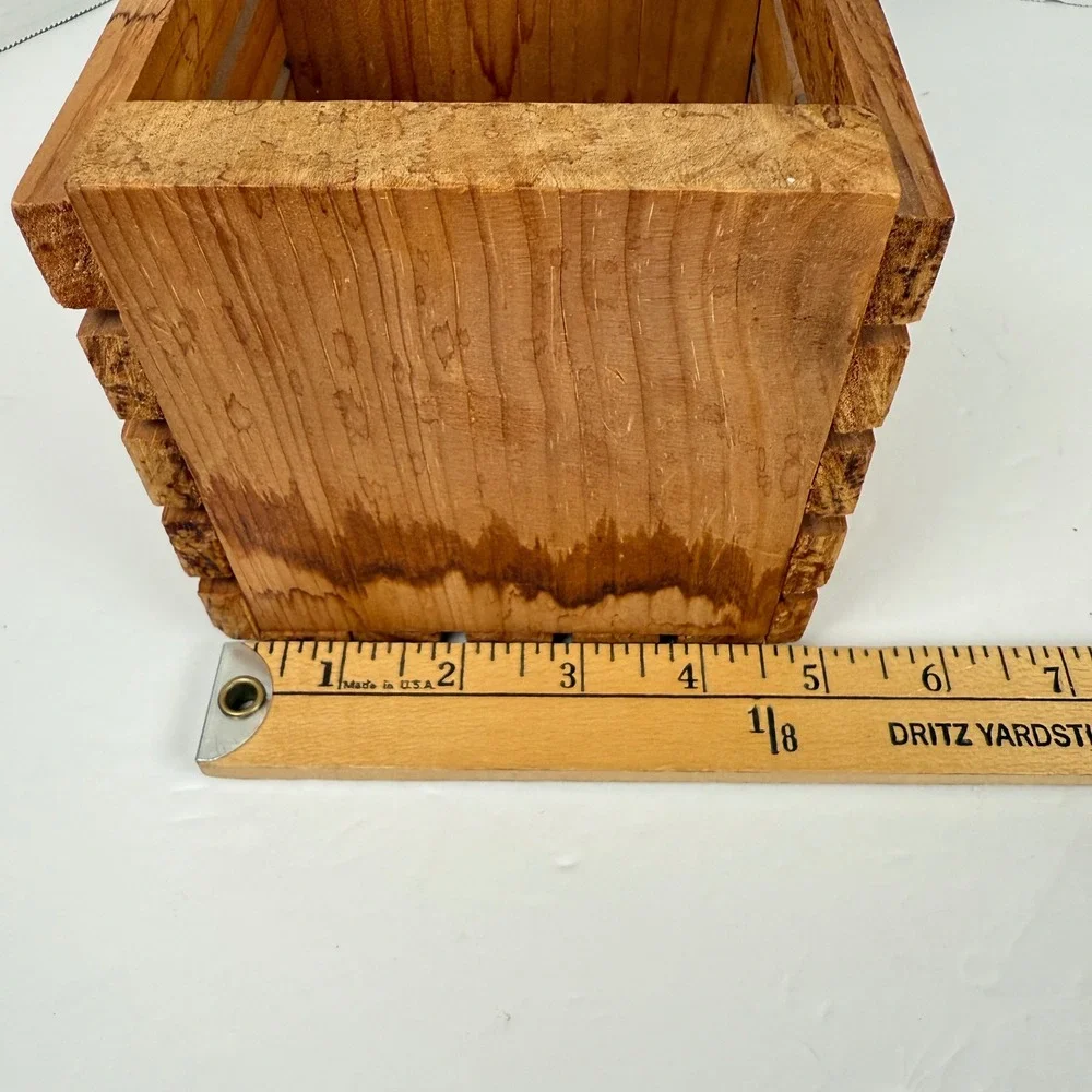 Vintage hand painted ballerinas B. Sylvia Wooden Crate caddy box Planter 1997